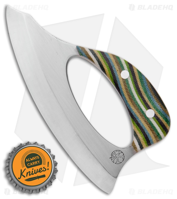 Andreas Kalani Custom Skinner Pro Canvas Micarta Yellow/Green (Satin 80CRV2)