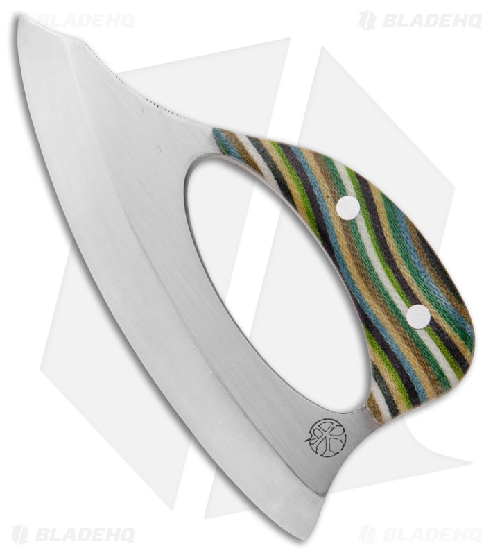 Andreas Kalani Custom Skinner Pro Canvas Micarta Yellow/Green (Satin 80CRV2)