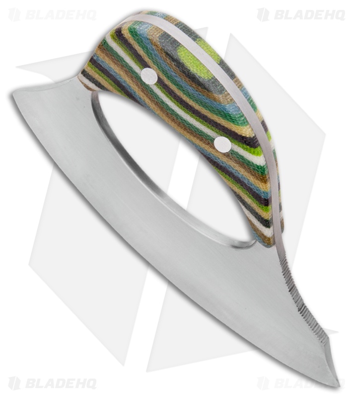 Andreas Kalani Custom Skinner Pro Canvas Micarta Yellow/Green (Satin 80CRV2)