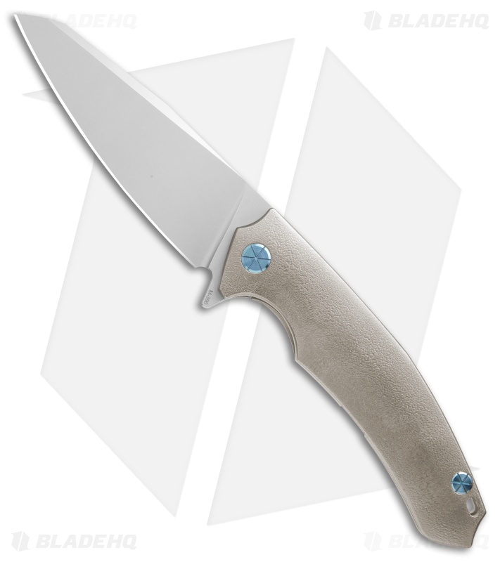 Andrei Sander Provocator Flipper Frame Lock Knife Orange Peel Ti (4" Satin)