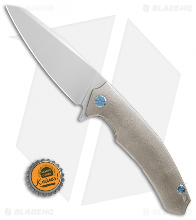 Andrei Sander Provocator Flipper Frame Lock Knife Orange Peel Ti (4" Satin)