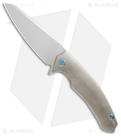 Andrei Sander Provocator Flipper Frame Lock Knife Orange Peel Ti (4" Satin)