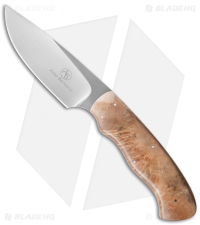 Arno Bernard Knives Zebra Fixed Blade Knife Maple Burl (4" Satin)