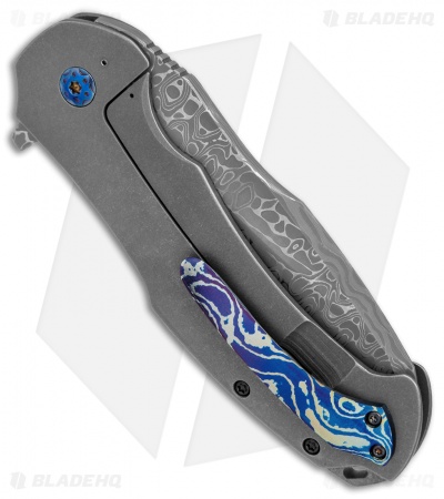 Rick Barrett Custom Wasteland Overlord Frame Lock Knife Ti (3.9" Damascus)