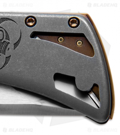 Barrett Custom Honor Tanto Frame Lock Knife Gray Titanium (3.5" Hamon)