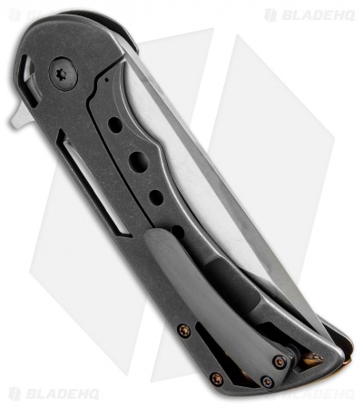 Barrett Custom Honor Tanto Frame Lock Knife Gray Titanium (3.5" Hamon)