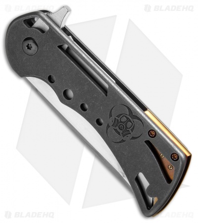 Barrett Custom Honor Tanto Frame Lock Knife Gray Titanium (3.5" Hamon)