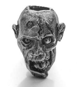 Barrett Custom Zombie Skull Bead - Pewter/Silver