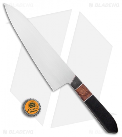 Mattia Borrani Gyuto Black Paper Micarta Burl/CF (8")