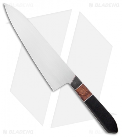 Mattia Borrani Gyuto Black Paper Micarta Burl/CF (8")