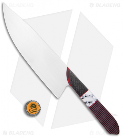 Mattia Borrani Bowie Chef Knife Black/Red G-Carta Recon Stone (8")