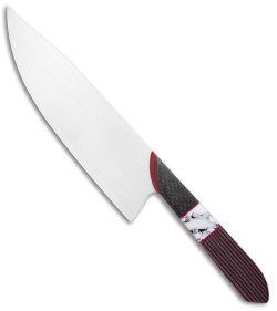 Mattia Borrani Bowie Chef Knife Black/Red G-Carta Recon Stone (8")