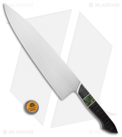 Mattia Borrani Chef's Knife Toscano CF W/Green Burl (10")