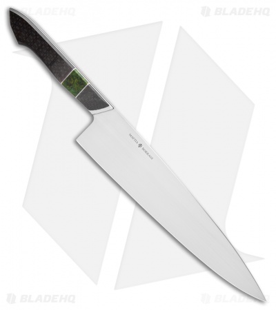 Mattia Borrani Chef's Knife Toscano CF W/Green Burl (10")