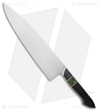 Mattia Borrani Chef's Knife Toscano CF W/Green Burl (10")