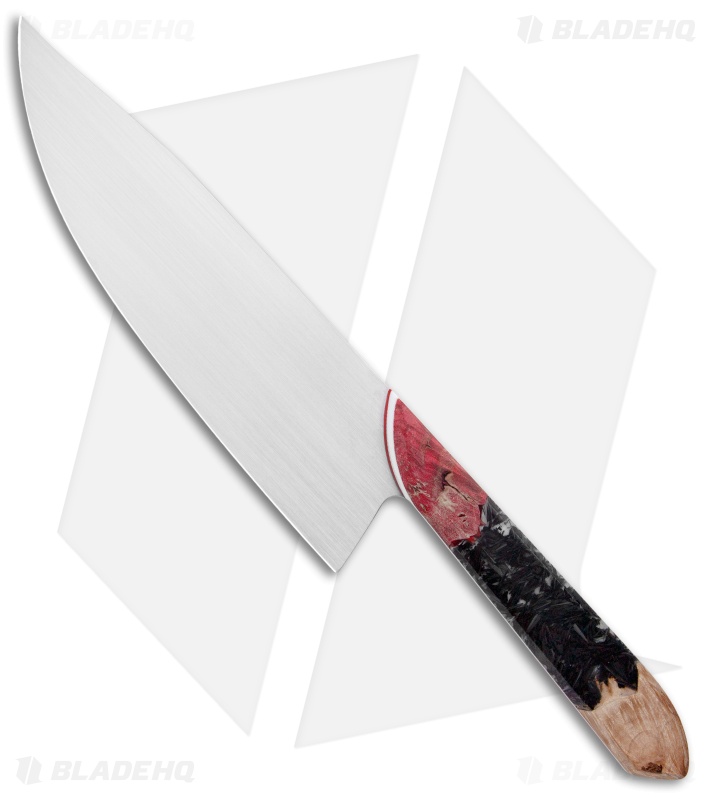 Mattia Borrani Maple Burl Natural/Red Shredded CF (8" Bowie)