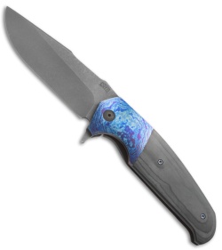 Bill Coye Whiskey 2 Frame Lock Flipper CF/Timascus (4.25" Acid Wash)