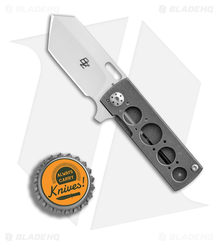 Brad Zinker Custom Mini Tanto Flipper Knife Titanium (1.875" Polished)
