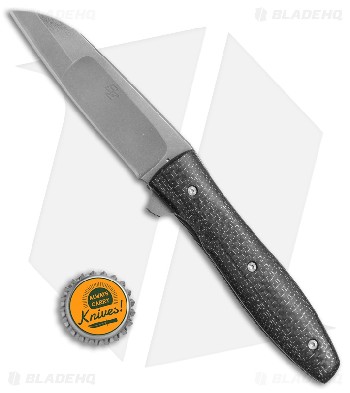 Brad Zinker Custom Liner Lock Knife Lightning Strike Carbon Fiber (3.6" SW)