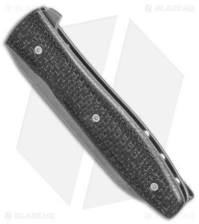 Brad Zinker Custom Liner Lock Knife Lightning Strike Carbon Fiber (3.6" SW)