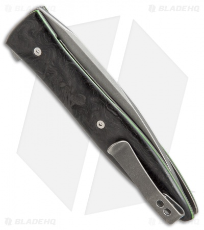 Brad Zinker Custom Liner Lock Knife Marble Carbon Fiber (3.875" Stonewash)