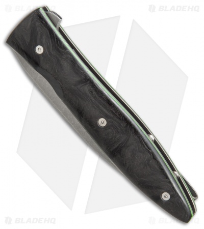 Brad Zinker Custom Liner Lock Knife Marble Carbon Fiber (3.875" Stonewash)