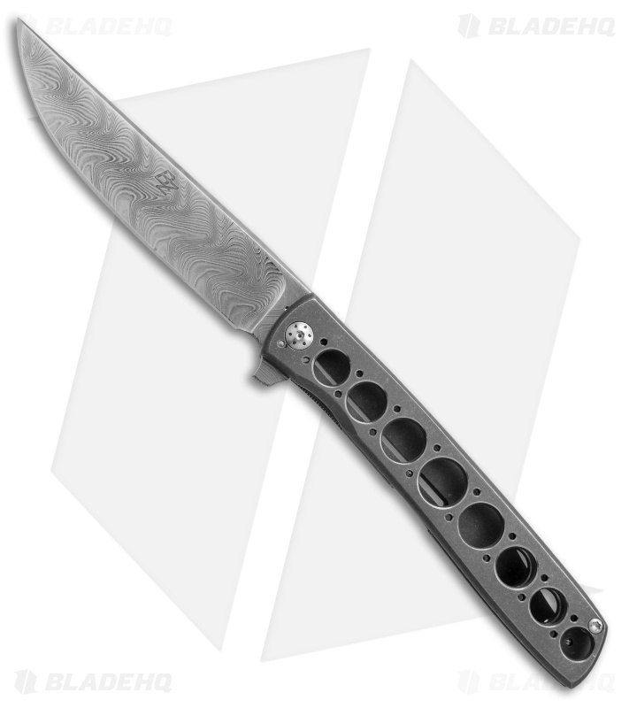 Brad Zinker Custom Frame Lock Knife Skeletonized Ti (4.25" Damascus)