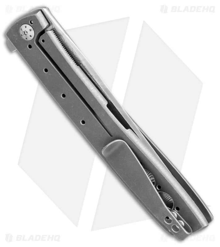 Brad Zinker Custom Frame Lock Knife Skeletonized Ti (4.25" Damascus