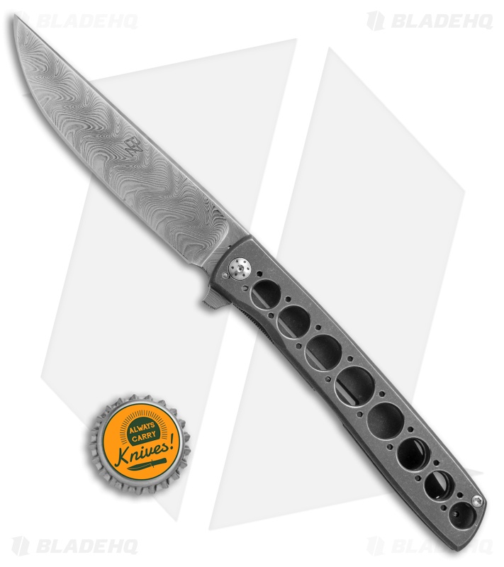Brad Zinker Custom Frame Lock Knife Skeletonized Ti (4.25" Damascus)