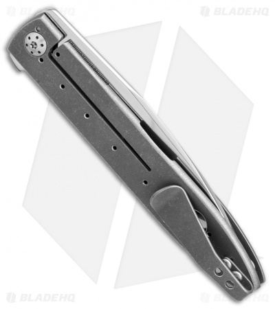 Brad Zinker Wharncliffe Flipper Knife Skeletonized Ti (3.5" Compound Polish)