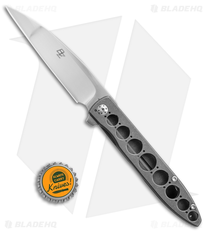 Brad Zinker Wharncliffe Flipper Knife Skeletonized Ti (3.5" Compound Polish)