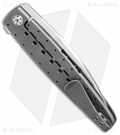 Brad Zinker Wharncliffe Flipper Knife Skeletonized Ti (3.25" Polish Duplex)