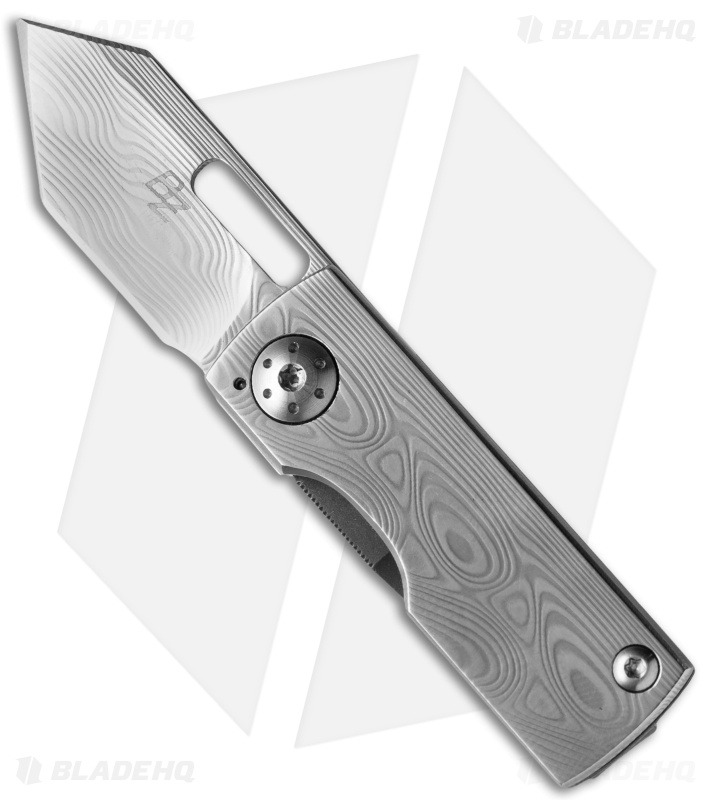 Brad Zinker Mini Tanto Framelock Pocket Knife (1.375" Damasteel)