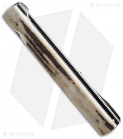 Brad Zinker Fruit Knife Liner Lock Flipper Stag (3.75" Polish)