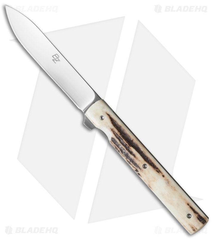 Brad Zinker Fruit Knife Liner Lock Flipper Stag (3.75" Polish)