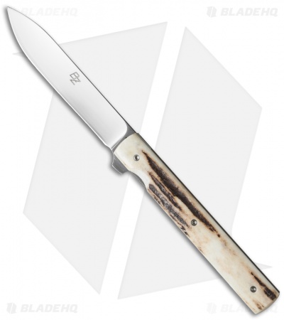Brad Zinker Fruit Knife Liner Lock Flipper Stag (3.75" Polish)
