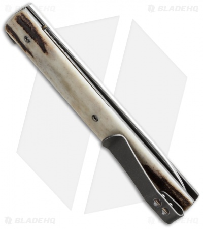 Brad Zinker Fruit Knife Liner Lock Flipper Stag (3.75" Polish)