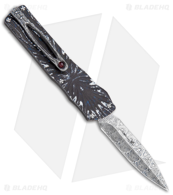 Brian Tighe Custom Small Twist Tighe Dagger OTF Fat CF (2.75" Damasteel)