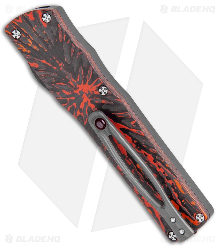 Brian Tighe Custom Small Twist Tighe Dagger OTF Red Fat CF (2.75" Satin)