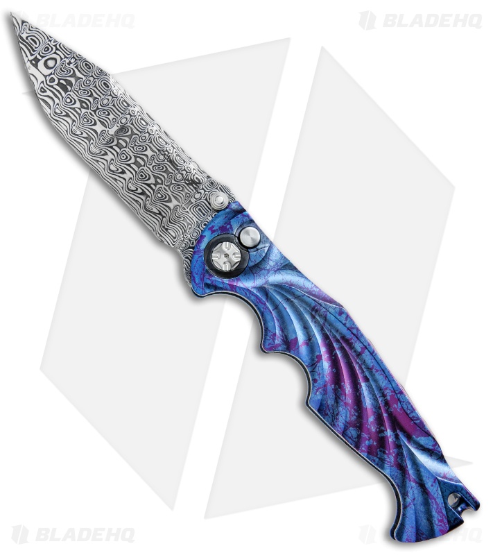 Brian Tighe Custom Tighe Breaker Integral Automatic Knife Anodize Ti (Damasteel)