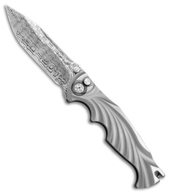 Brian Tighe Custom Tighe Breaker Clip Point Automatic Knife BB Ti (4" Damasteel)