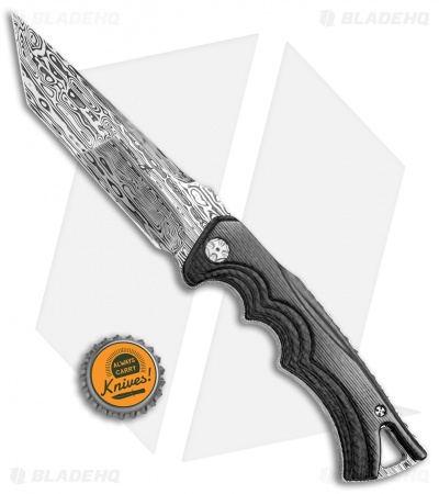 Brian Tighe Custom Tighe Breaker Tanto Fixed Blade Carbon Fiber (5" Damascus)