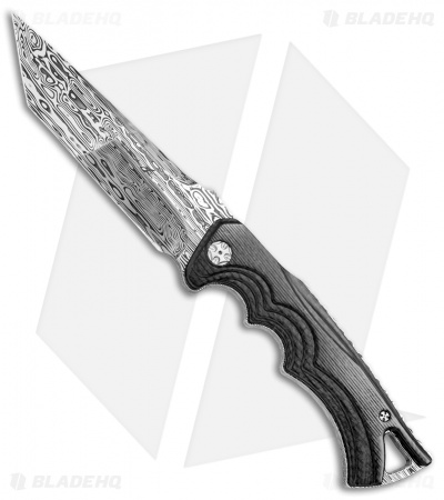 Brian Tighe Custom Tighe Breaker Tanto Fixed Blade Carbon Fiber (5" Damascus)