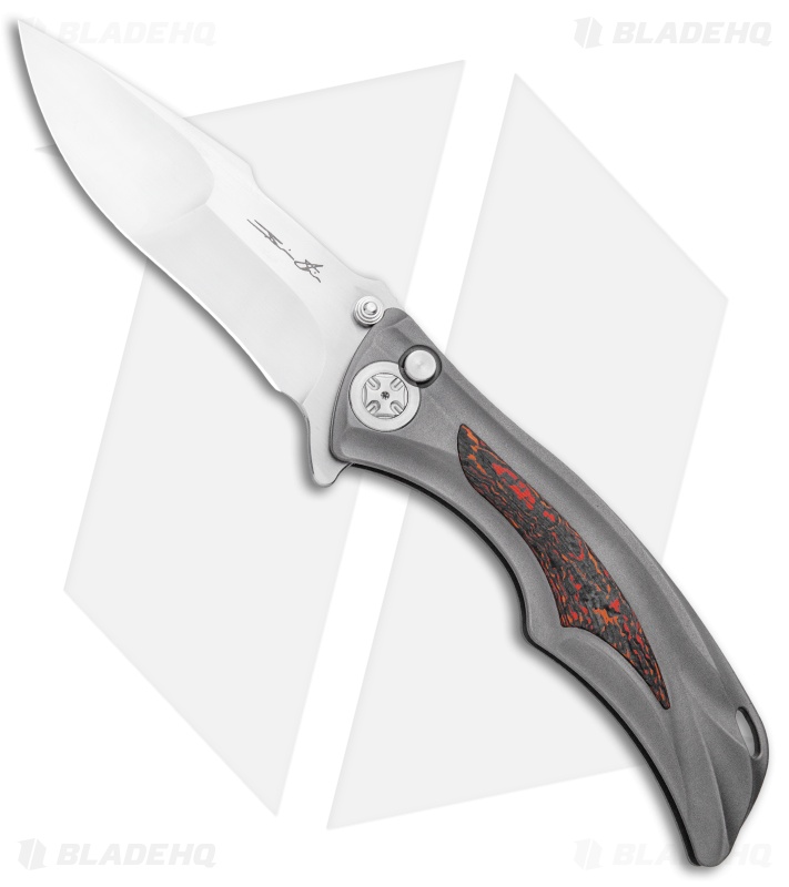 Brian Tighe Custom Tighe Down Knife Integral Plunge Lock Ti/Fat CF (4" Satin)