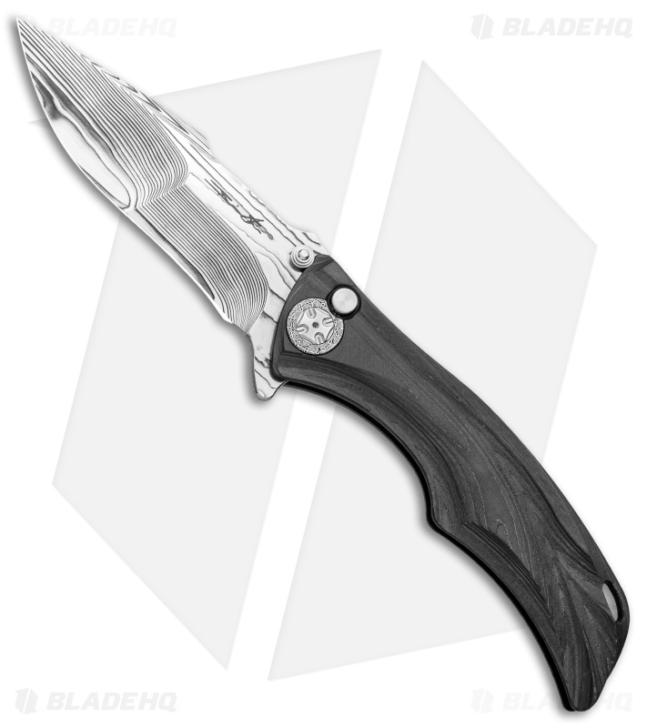 Brian Tighe Custom Tighe Down Knife Integral Plunge Lock CF (4" Damasteel)