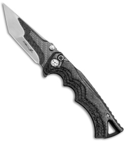 Brian Tighe Custom Tighe Fighter Tanto Flipper Knife CF (3.7" RWL34/CF)