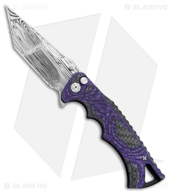 Brian Tighe Custom Tighe Fighter Knife Purple Carbon Fiber (3.9" Damasteel)