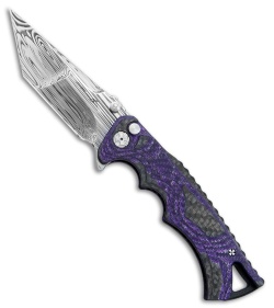 Brian Tighe Custom Tighe Fighter Knife Purple Carbon Fiber (3.9" Damasteel)