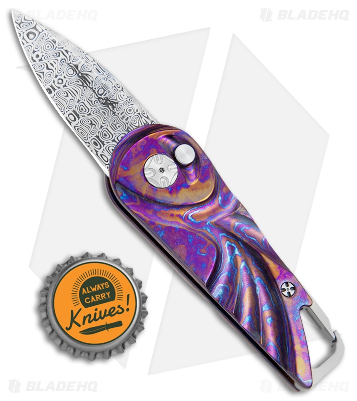Brian Tighe Custom Tighe Nee Automatic Knife Timascus (1.9" Damasteel)