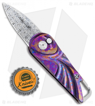 Brian Tighe Custom Tighe Nee Automatic Knife Timascus (1.9" Damasteel)